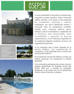 Reforma de los vestuarios de piscinas y urbanización complementaria en el Complejo Deportivo Somontes (Madrid).