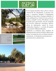 Acondicionamiento del embalse de Colomera para usos turísticos, deportivos y recreativos, t.m. de Colomera (Granada)